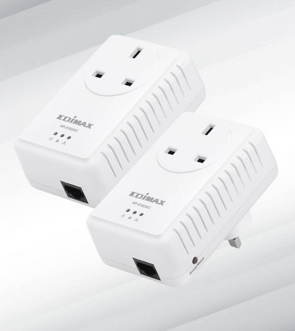 500Mbps Plug Through Homeplugs Set (Twin Pack)