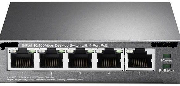 5 Port Network PoE Switch (10/100Mbps, 4 PoE Ports)